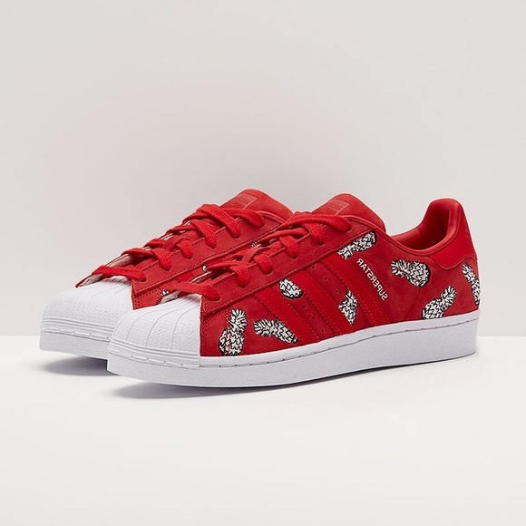 adidas Originals Shoes - Farm Rio x Adidas Red Superstar Pineapple 6.5